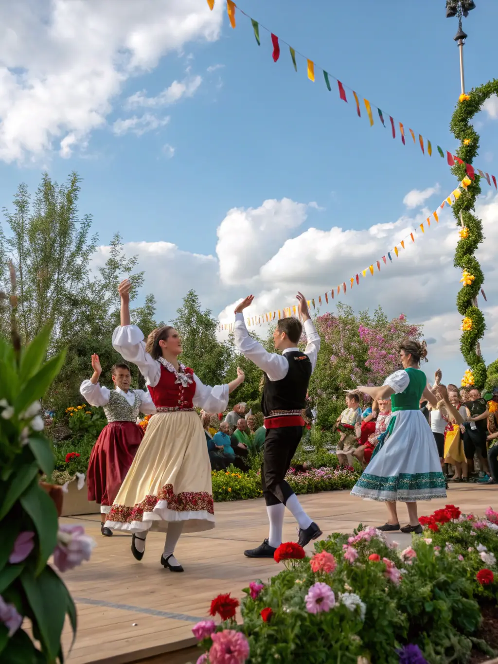 A photograph of a community event featuring local music and dance, celebrating I.A.C.A's role in promoting cultural events and community engagement.